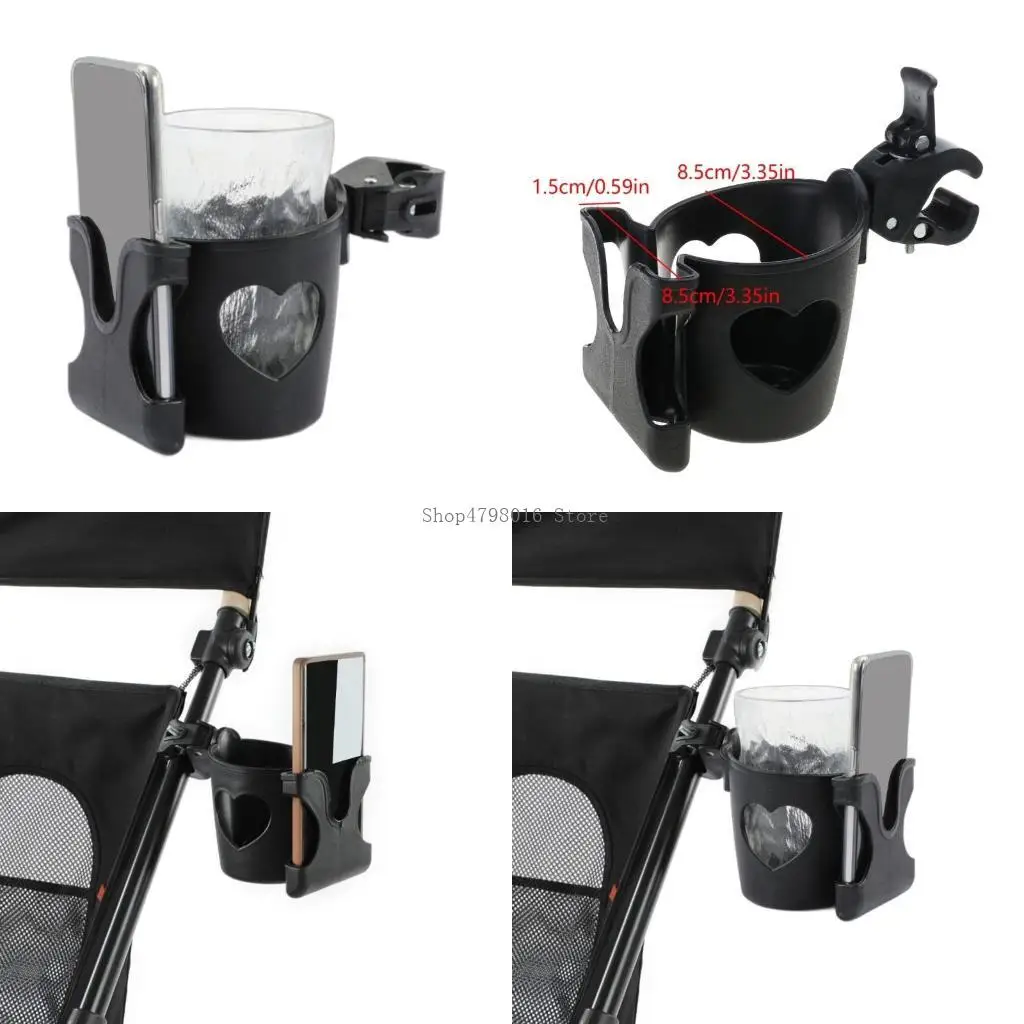 

Stroller Cup with Smartphone Mount Elegant Designings Pushchair Drink Stand