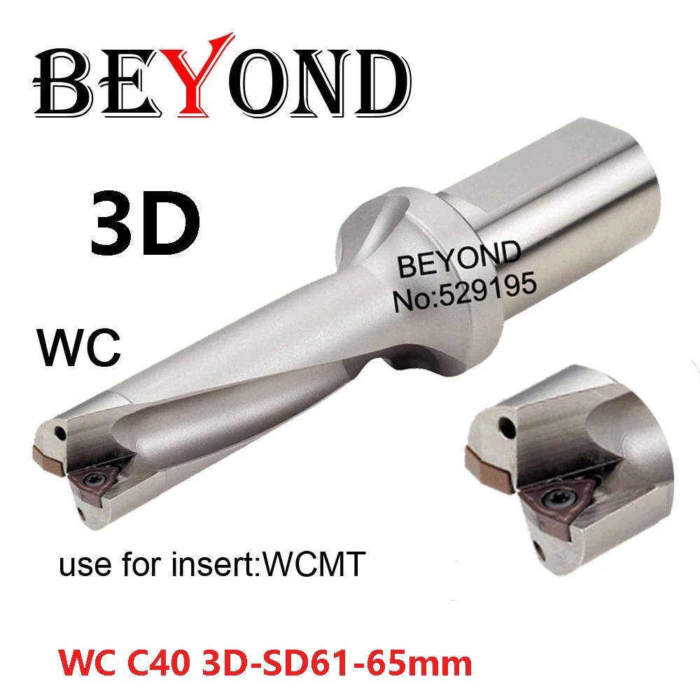 

BEYOND C40 61mm 62mm 63mm 64mm 65mm WC 3D Fast U Drill Indexable Bit Drilling WCMX WCMT Insert Cooling Port