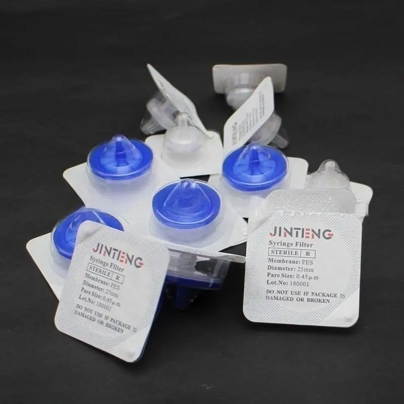 10pcs/lot Sterilization Packaging PES/PVDF (Water/Organic) Syringe Filter Diameter 13/25/33mm Pore Size 0.22um/0.45um
