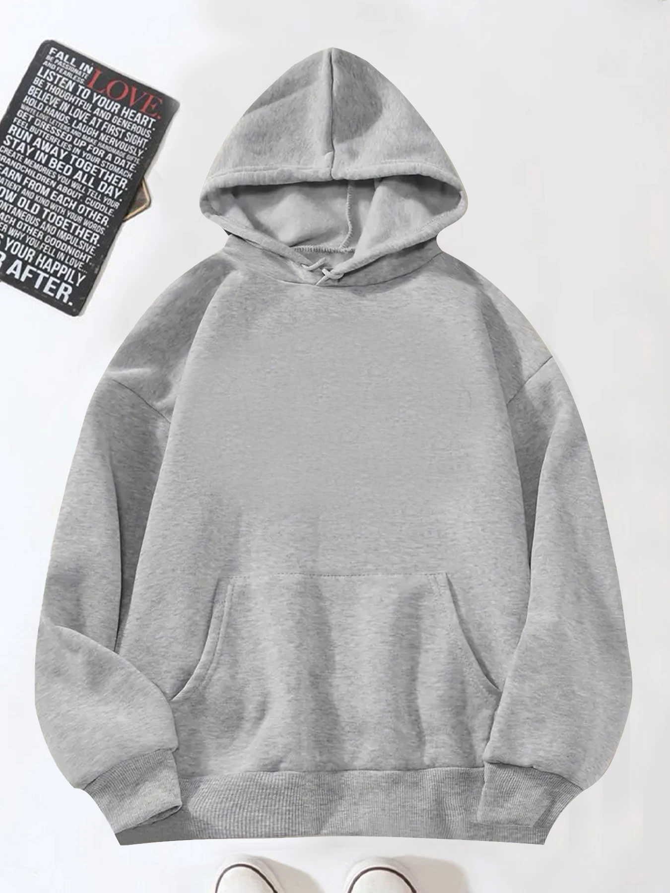 

Autumn Casual Women's Solid Hoodie Comfortable Sweatshirts Loose Pocket Hoodies Clothes Fashion Street Female Pullovers