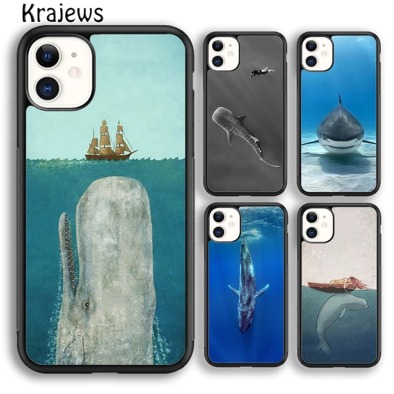 Krajews bleu baleine océan mer incroyable housse de téléphone pour iPhone 17 Air 16 15 14 plus 11 12 13 pro max Fundas