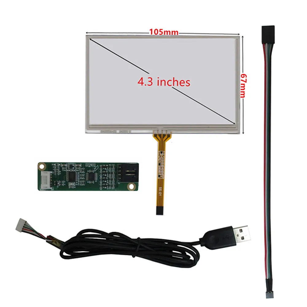 Layar Tampilan LCD 4.3 Inci 480*272, Panel Sentuh Resistif, Kit Papan Kontrol Driver Kompatibel dengan HDMI Audio Layar Sub Raspberry Pi