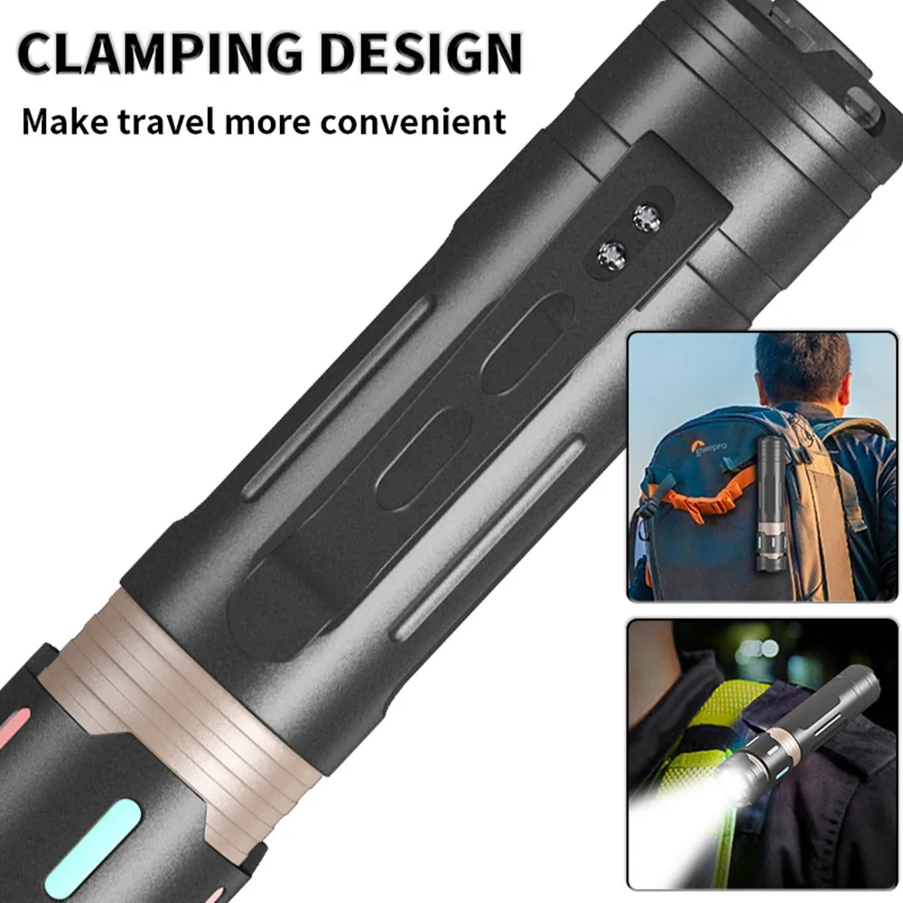 Portable High Power 3* XPG LED Flashlight 18650 1200LM EDC Type-C SOS Fluorescent Light Fidget Spinner Plays Decompression Toys