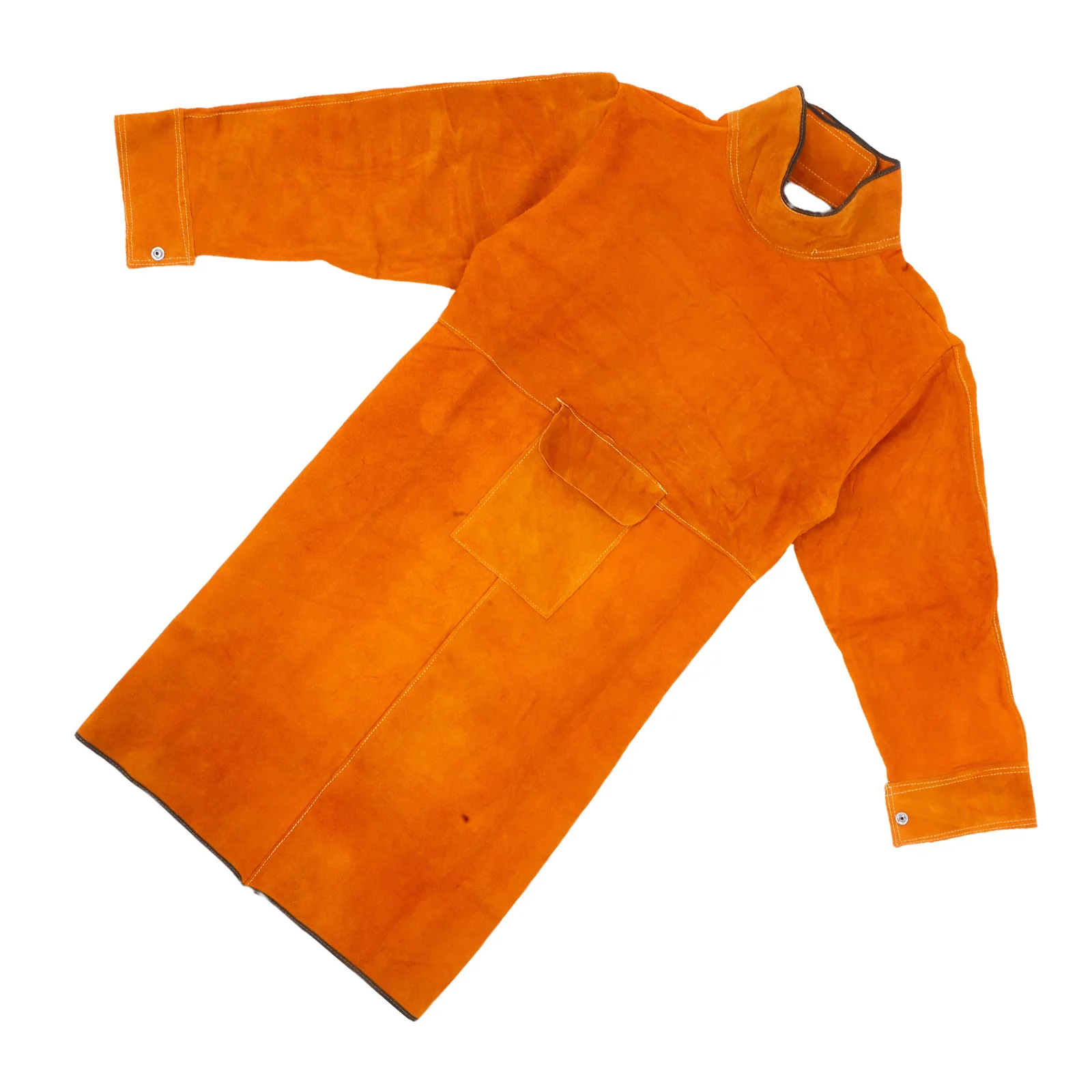 Saldatura Arancione Resistente all'usura Pelle bovina Saldatore Tuta Isolamento termico Anti-scottatura Abbigliamento da lavoro Saldatura Sicurezza