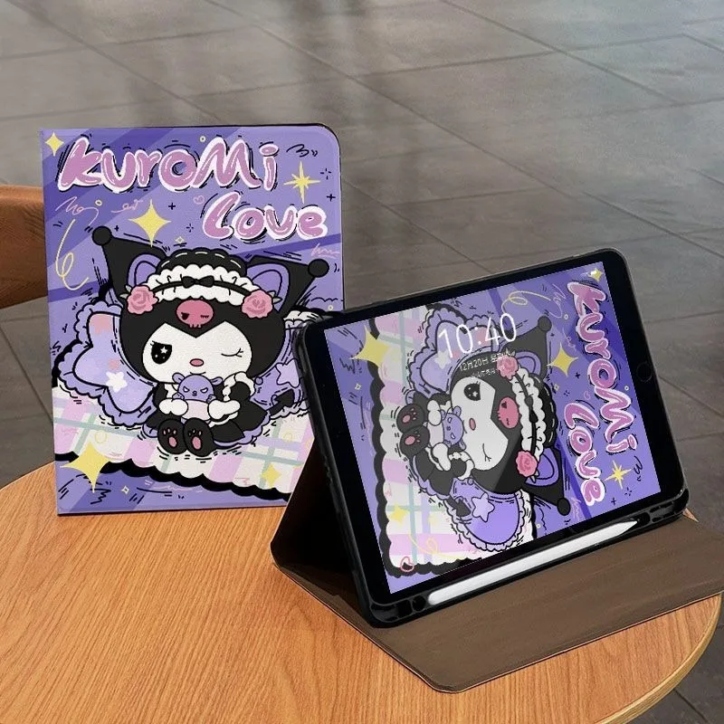 

Kuromi Book Style IPad Cover for IPad Air7 11in 11th A16 Shockproof Case Ipad Pro Air6 Air4/5 10.9in Mini6 7 Kawaii Tablet Case