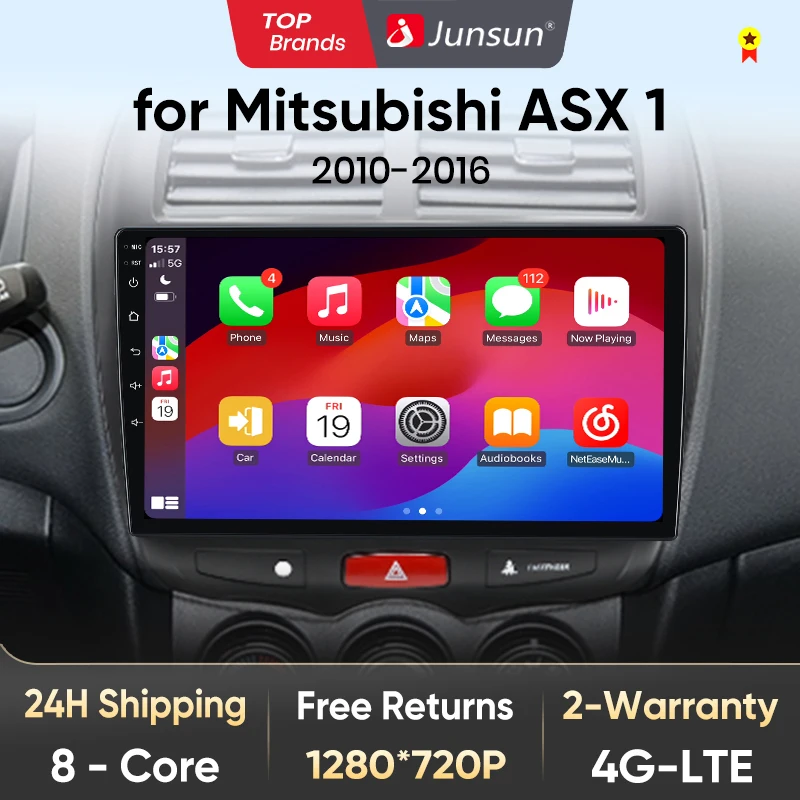 Junsun V1 AI Voice Wireless CarPlay Android Auto Radio For Mitsubishi ASX 1 2010 2011-2016 4G Car Multimedia GPS 2din autoradio