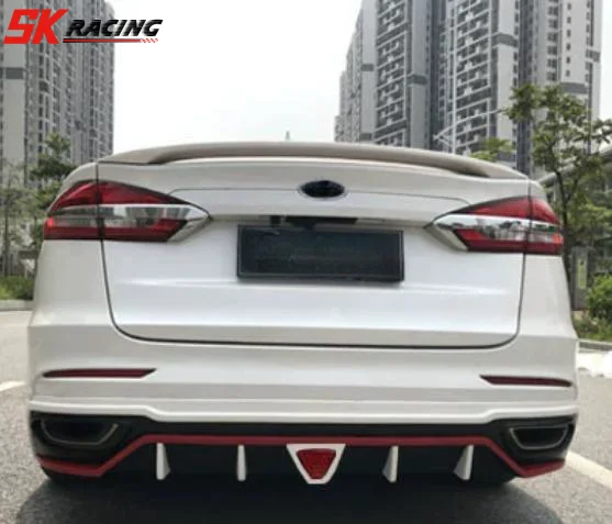 For Ford Mondeo Fusion 2019 ABS Rear Bumper Diffuser Spoiler Lip Body Kit