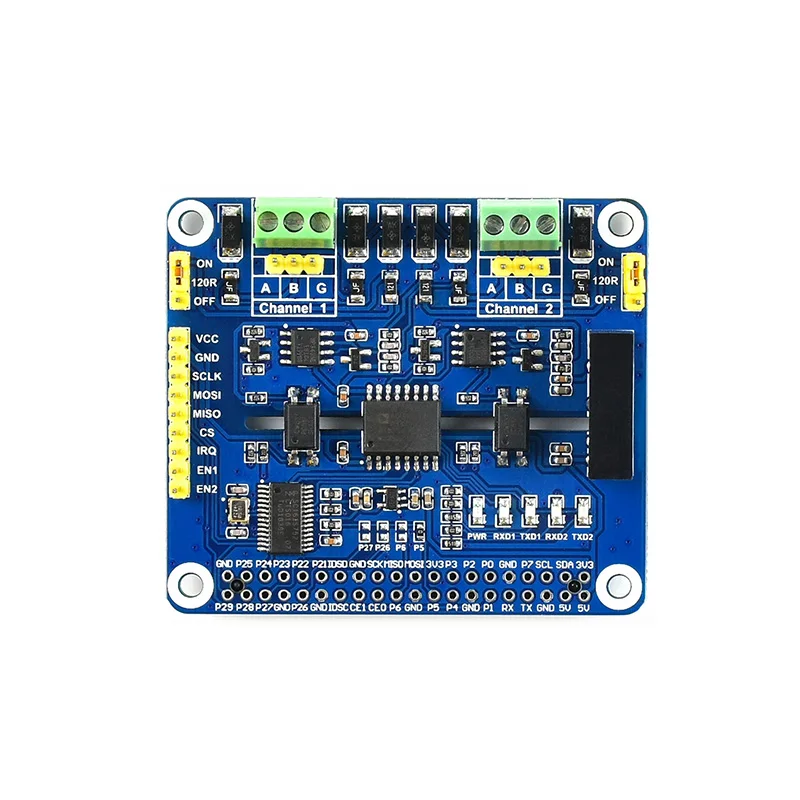 Weixue electronic Raspberry Pi dual-channel isolation type rs485 Expansion Board modular plate sc16is752/sp3485