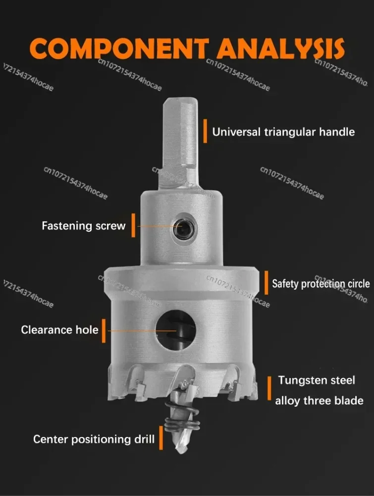 6 pieces, 10 pieces/set, 16-65mm TCT hole saw drill bit set, hard alloy tip, metal core drill bit, hole saw tool with box