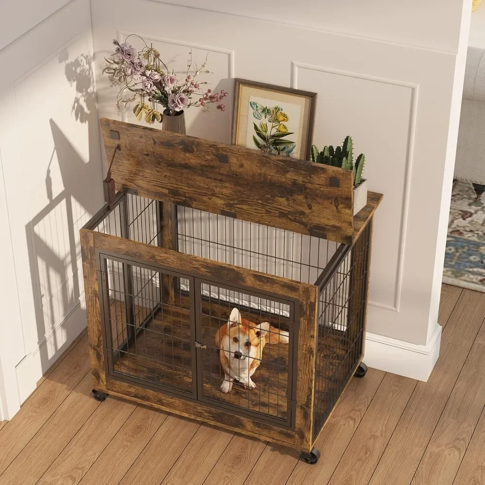 Dog Crate Furniture, Wooden Dog Crate Table, 31.5