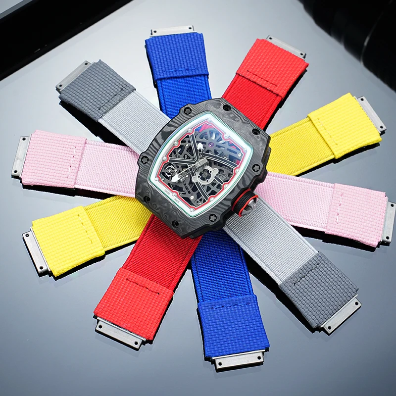 M67-02 Customized Watch band For RM Richard Miller Strap RM67 RM67-01 RM35-02 RM055 Elastic Nylon FKM Collection Loop Bracelets