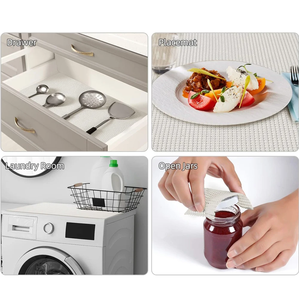 

Silicone Anti-slip Mat Non-stick Anti-slip Mat Thickened Drawer Liner for Dressing Table Bathroom Cabinet Tableware Storage Mat