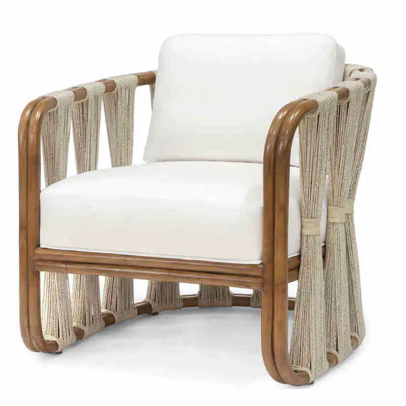 Nordic Outdoor Rattan Sofa, Creative Patio Garden Furniture, Vintage Style Balcony Chair, Southeast Asian Villa Decor