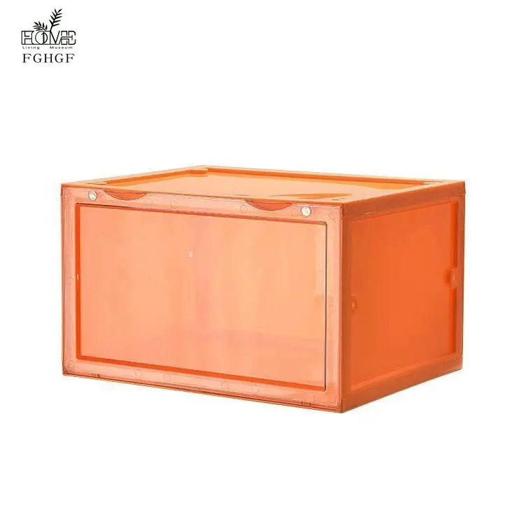 AJ basketball shoe storage box transparent color macaron shoe box magnetic side opening thickened