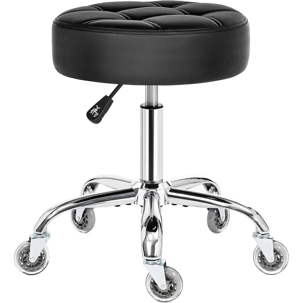 

Heavy-Duty Adjustable Swivel Stool with 360° Rotation, 450lb Capacity, PU Seat Padding for Massage, Spa, Medical, Tattoo Use (Bl