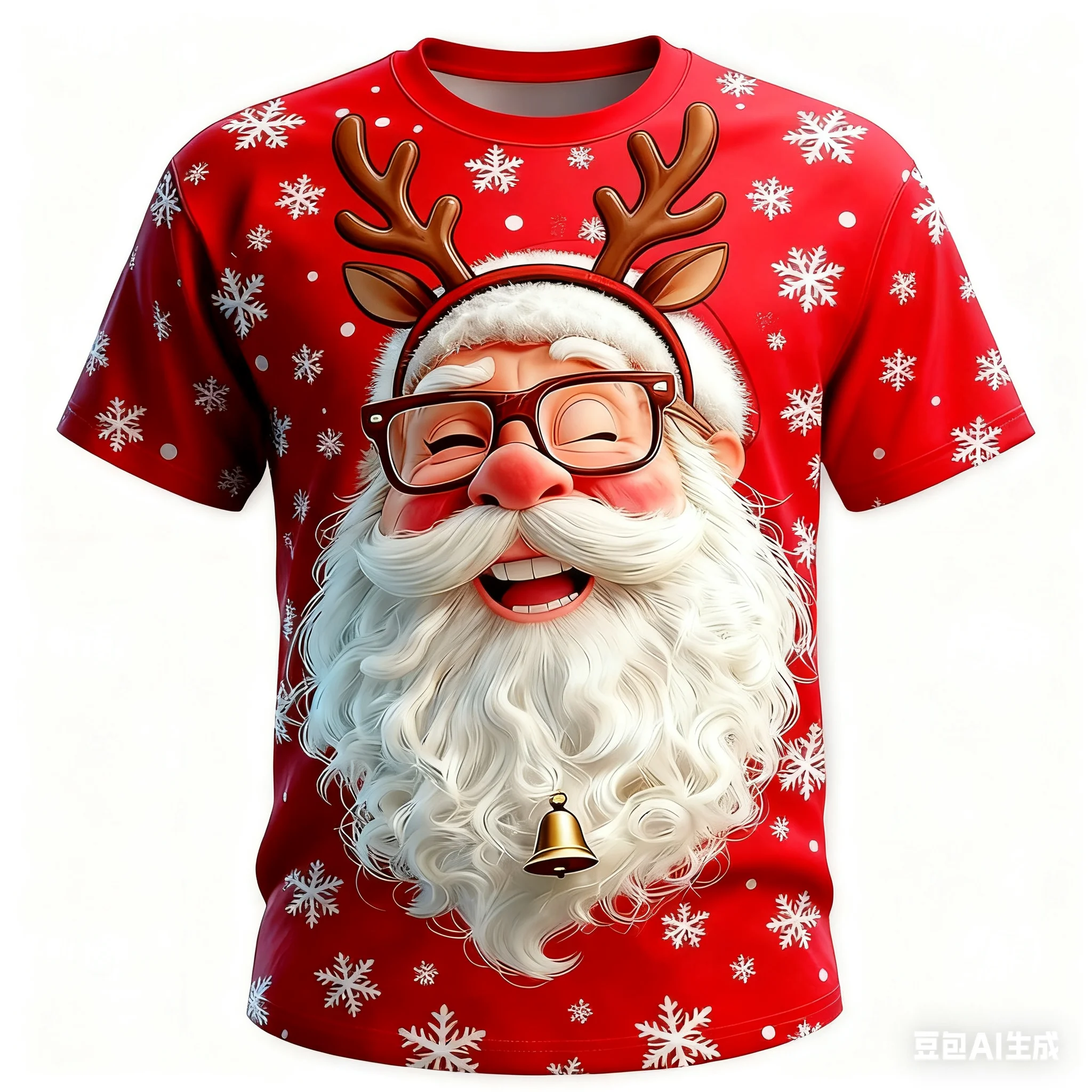 Świąteczna koszulka męska z krótkim rękawem z motywem Świętego Mikołaja, modna, codzienna koszulka z okrągłym dekoltem, na imprezę świąteczną, oversize, odzież męska.