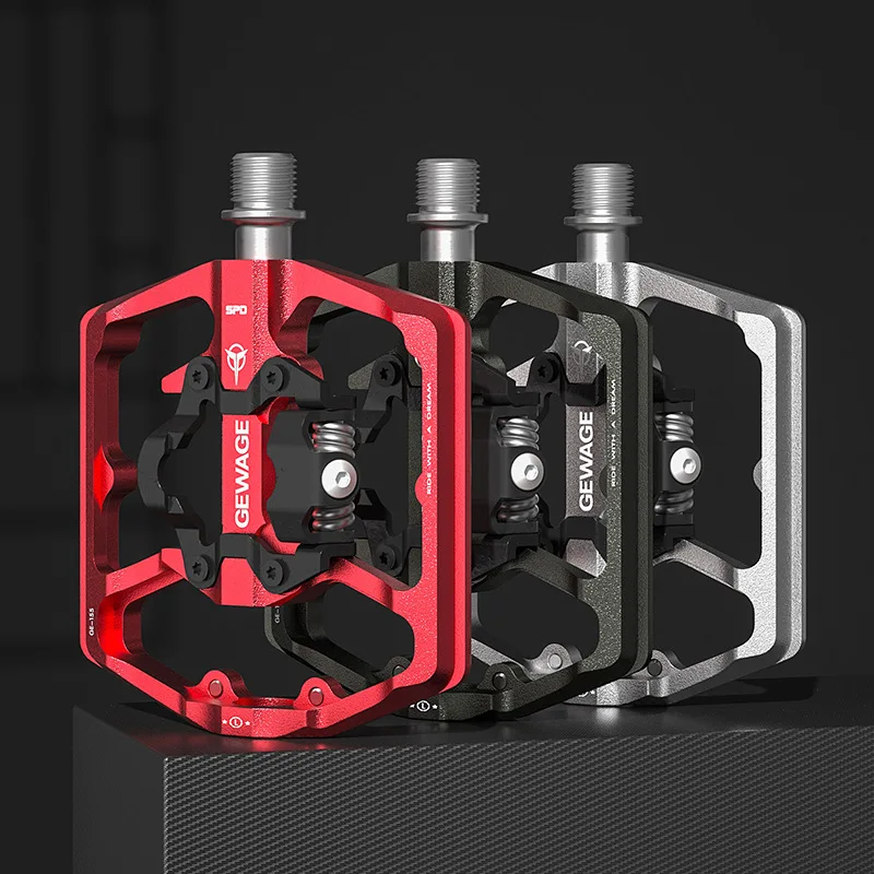 Ultra-light mountain bike pedal seal 3 bearing CNC aluminum alloy SPD lock pedal Mtb bicycle riding dual-purpose flat pedal