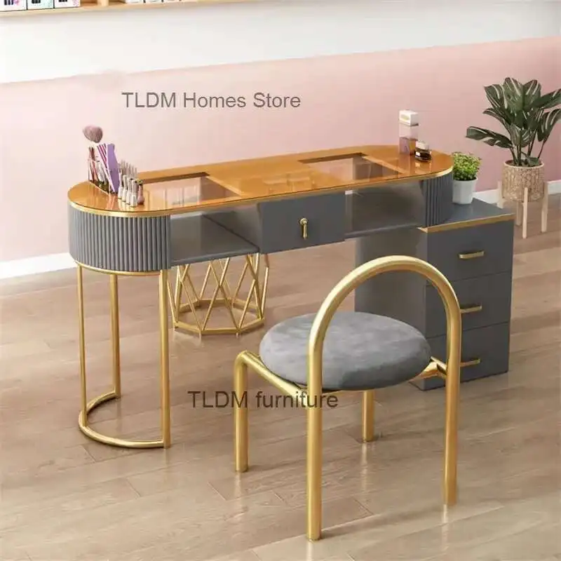 Modern Simple Manicure Table single double Nail Table for Beauty Salon Designer Professional Nail Tables nail Salon Furniture