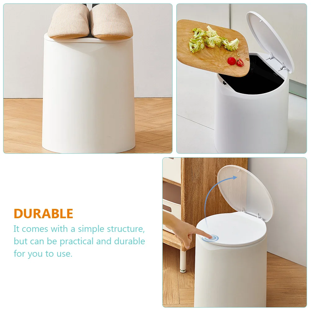 

Household Trash Can Press Style Lid Kitchen Garbage Container Suitable Practical Versatile