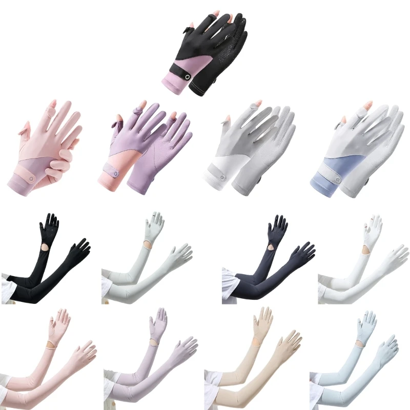 SZL Cooling Gloves Sunblock Cooling Hand/Arm Gloves for Outdoor Activity Cycling Hiking Sport Gloves Sun Shielding Handwear