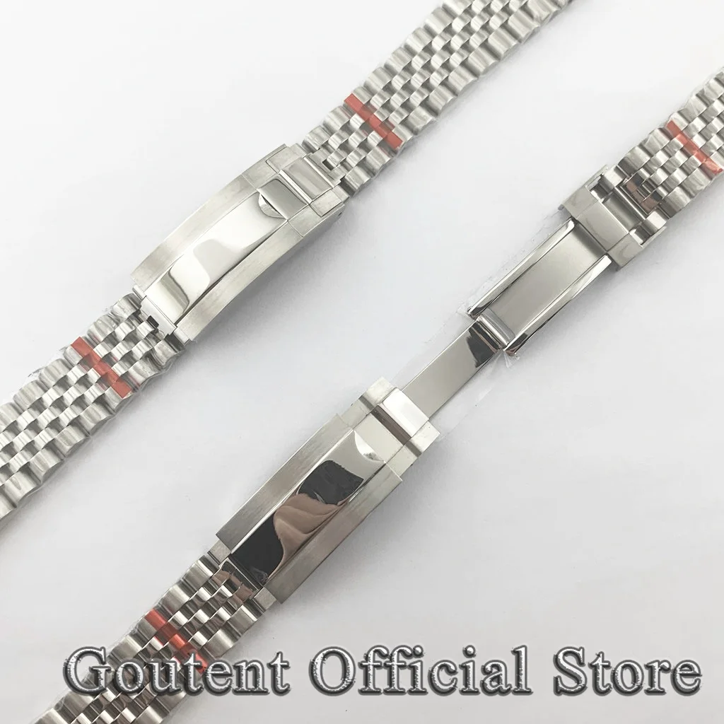 Goutent 20mm Silver/Black/Rose Gold/Golden Stainless Steel Bracelet Glide Lock Clasp Watch Strap Fit Mens Watch