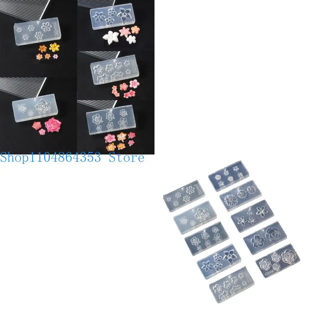 

652f упаковка из 10 профессиональных цветочных плесени для ногтей.