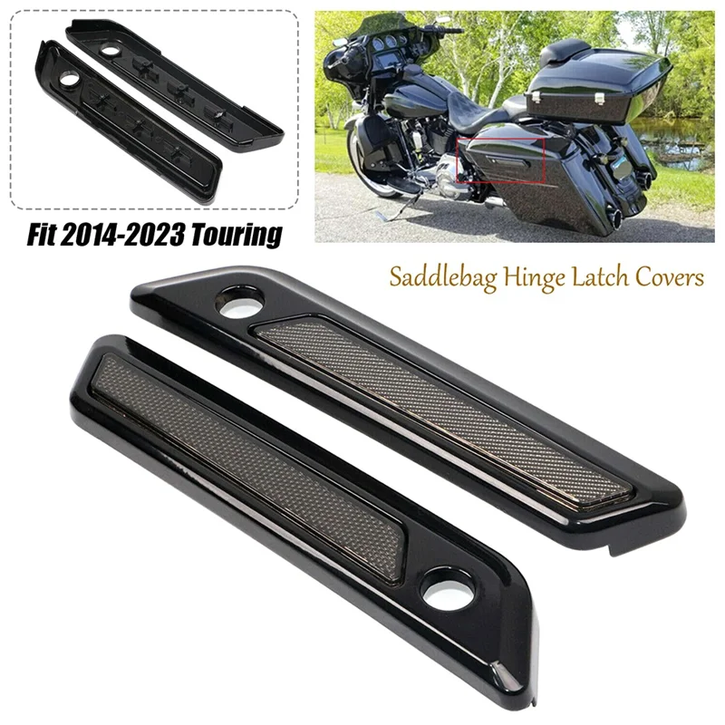

1Pair Saddle Bag Hinge Latch Covers Replacement Accessories For Touring Electra Road Street Glide 14-23