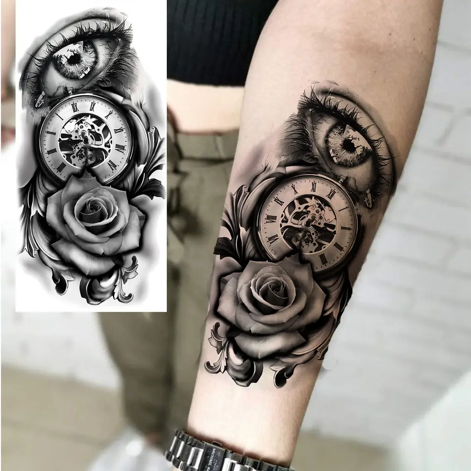 1 Sheet Bless Belief Faith Engraved Temporary Tattoos Family Love Tatoos Waterproof Realistic Fake Tattoo Stickers Long Lasting, image 26