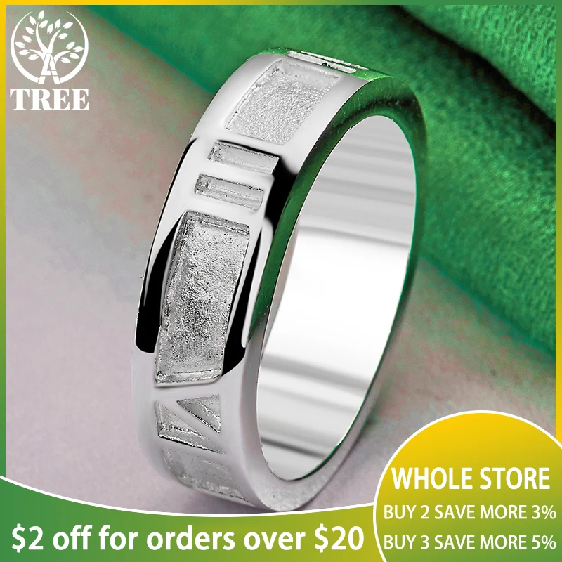 

925 Sterling Silver Engraving Roman Numerals Ring For Women Man Party Birthday Engagement Wedding Charm Jewelry Gift Wholesale