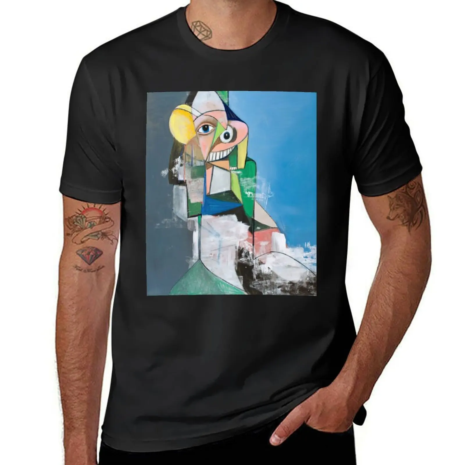 George Condo T-Shirt blacks plus sizes summer clothes fitted t shirts for men