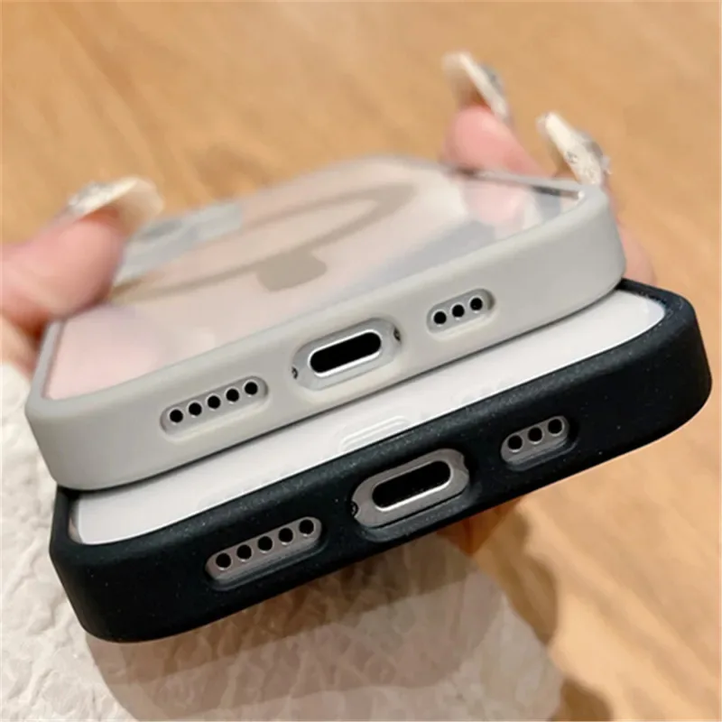 Ốp lưng điện thoại acrylic trong suốt, sạc không dây Magsafe từ tính, phù hợp với iPhone 17 16 Plus 15 14 13 12 11 Pro Max