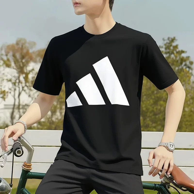 adidas-short-sleeved-men's-summer-new-style-large-logo-fashionable-casual-sports-pure-t-shirt-je8943-je8945