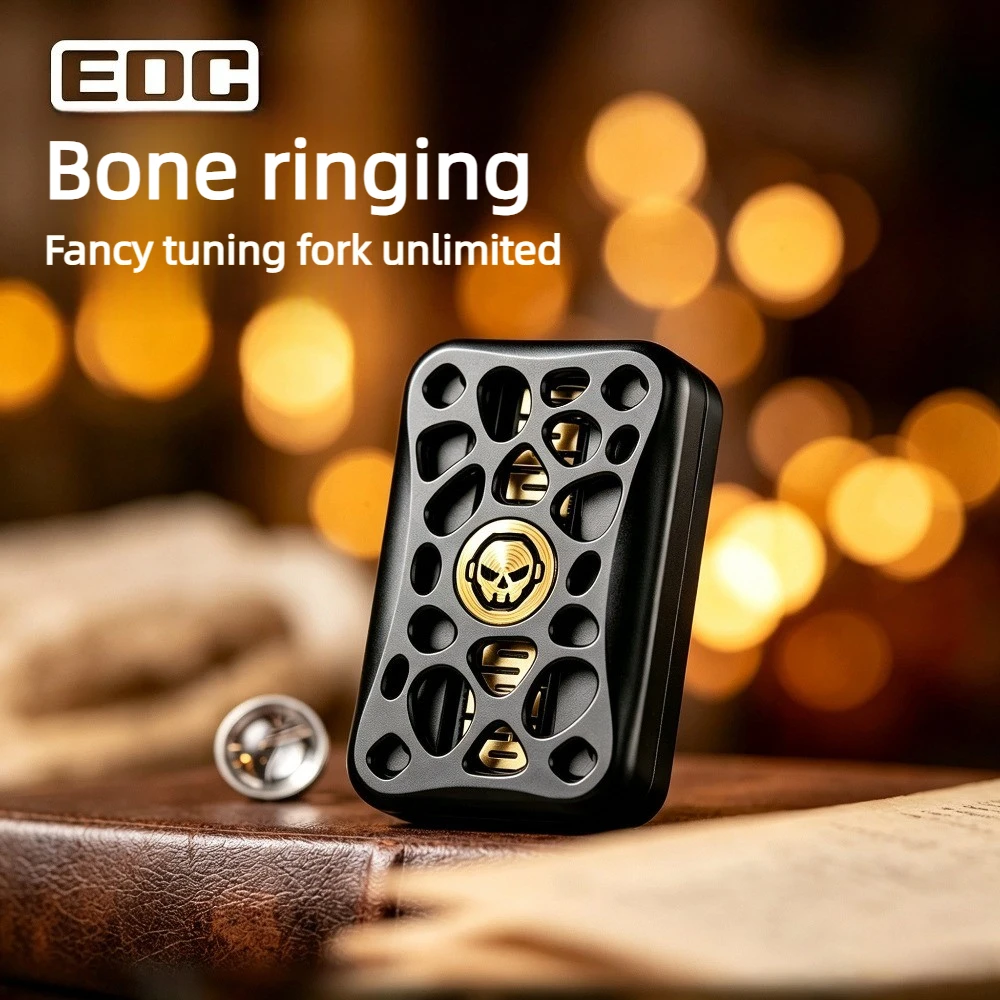 SJYEDC Bone-Sounding Tuning Fork Zinc Alloy Fancy Unlimited Position Fingertip Card Pushing Decompression Toy