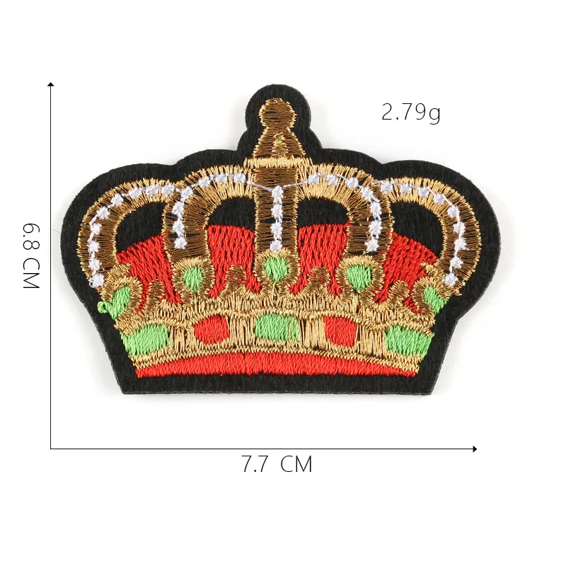 9Pcs/set Crown pattern Ironing Embroidered Patch DIY Clothes T-Shirt Sew Denim Backpack Fashion medal  badge Decoration