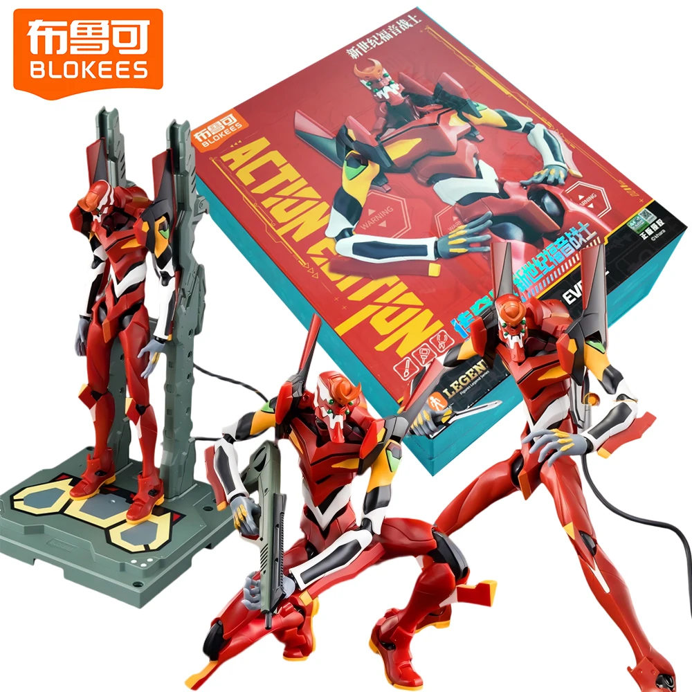 

BLOKEES Genuine Neon Genesis Evangelion EVA-02 Action Figures Anime Characters Assemble Model Collection Toys Gifts for Fans