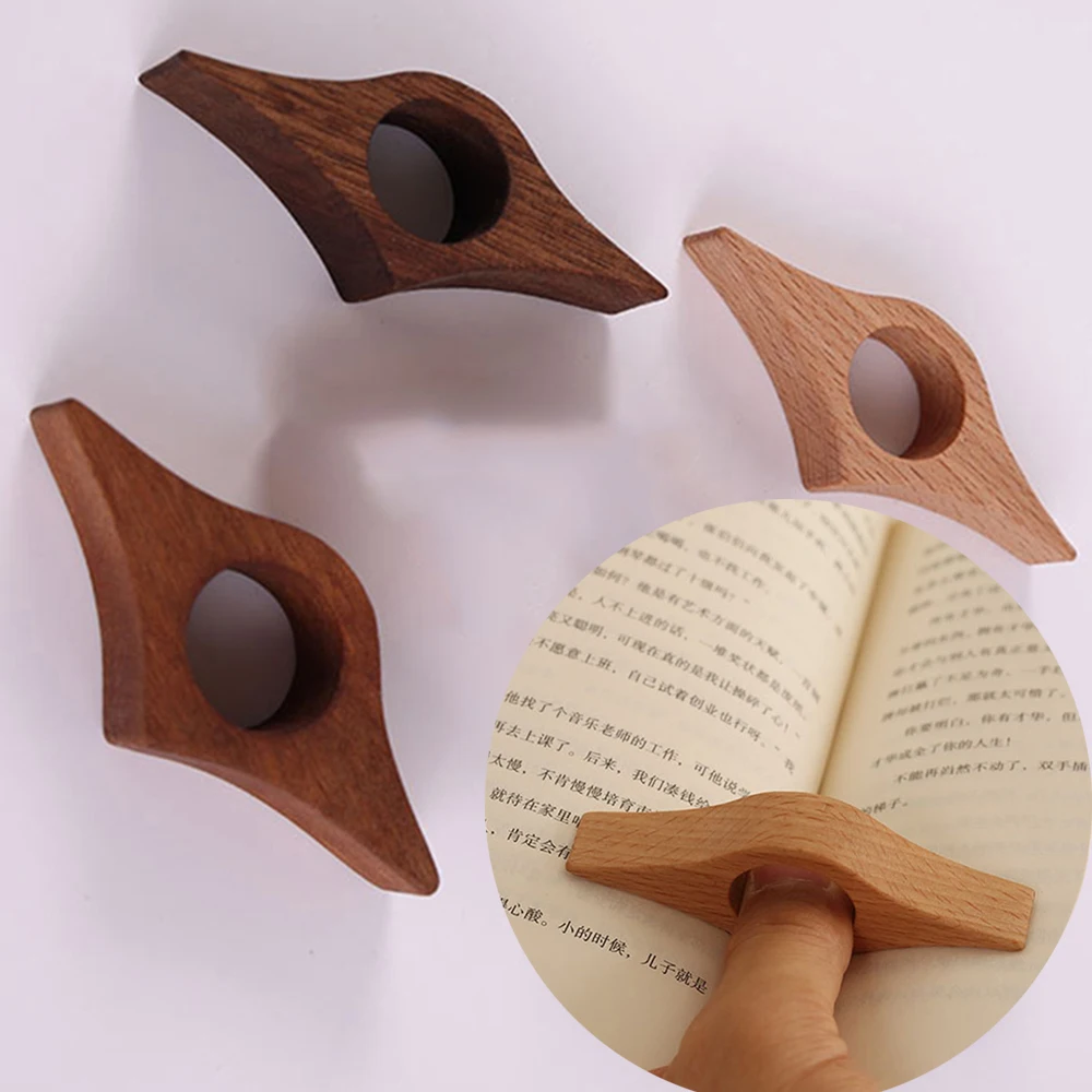 Wooden Thumb Bookmark One Hand Reading Thumb Book Support Book Page Holder For Office Book Lovers Fast Reading Aids Tools