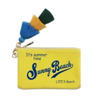 Customizable Letter Purse Leisure Personality Tassel Design Canvas Cotton Women's Clutch Office Gifts Beach Wallet iPhone Bag - Image 5