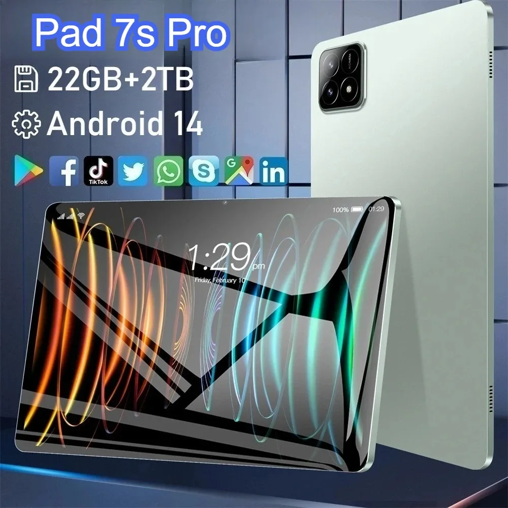 

Новый оригинальный планшет Pad 7s Pro, глобальная версия, 11 дюймов, 20000 мАч, Android 14, 22 ГБ + 2 ТБ, планшеты, 4G, 5G, Dual SIM, WIFI для детей, ПК