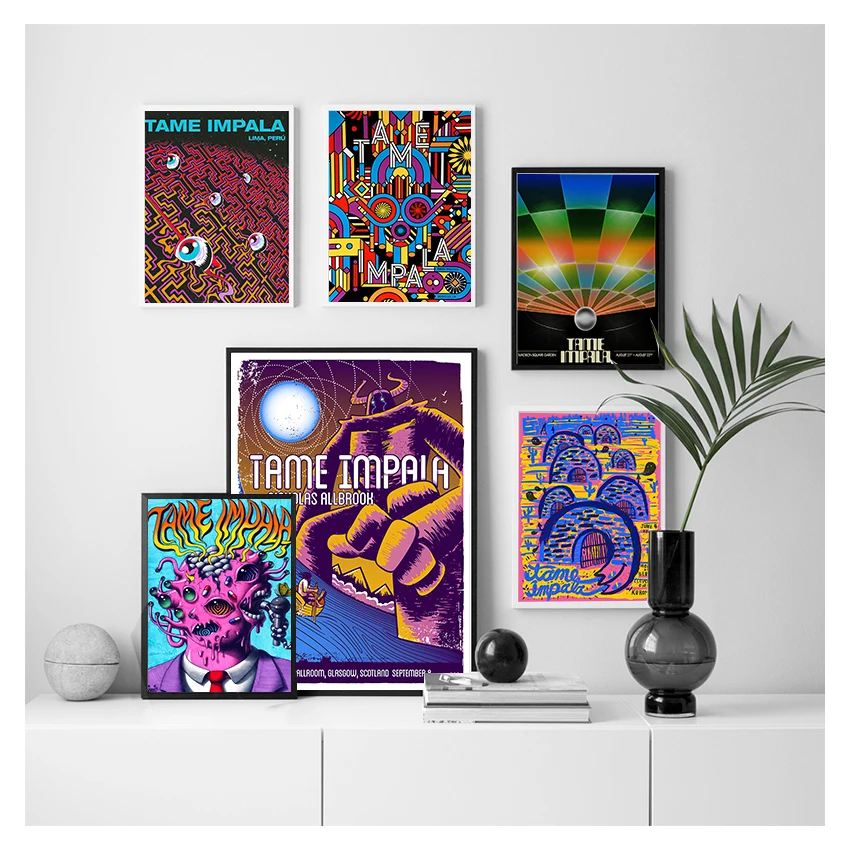 And Prints Rock Music Band Tour Art Canvas Painting Wall Pictures For Living Room Home Decor New Tame Impala Psychedelic Poster