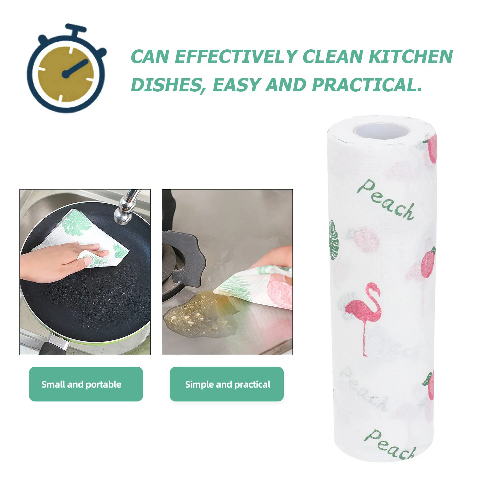 

50Pcs Disposable Kitchen Towel Nonwoven Ultra Absorbent Dish Cloth for Home Cleaning Wipe Cloths Kitchen Dish Towel