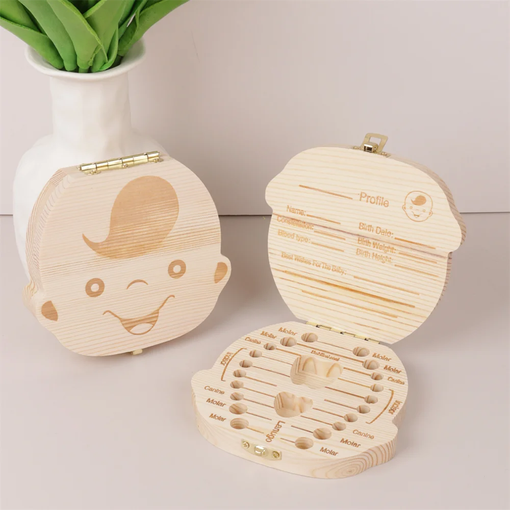 Wooden Baby Teeth Storage Box Teeth Wooden Box Umbilical Cord Tooth Collection Box Infant And Toddler Souvenir Box