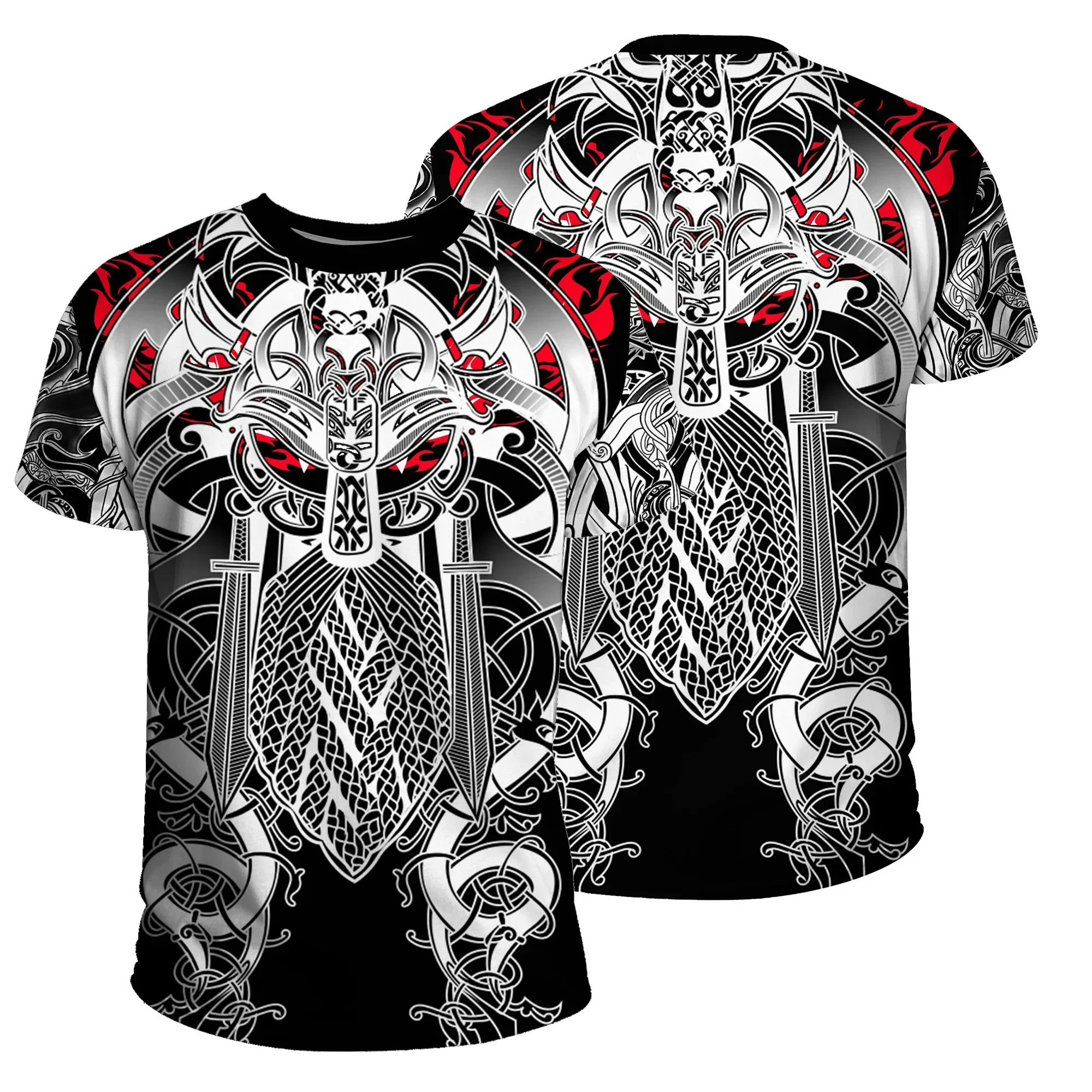 Summer's Latest Viking Symbol 3D Printed Men's Street Fashion Oversized Clothing Plus Size Comfortable Breathable Top 6xl