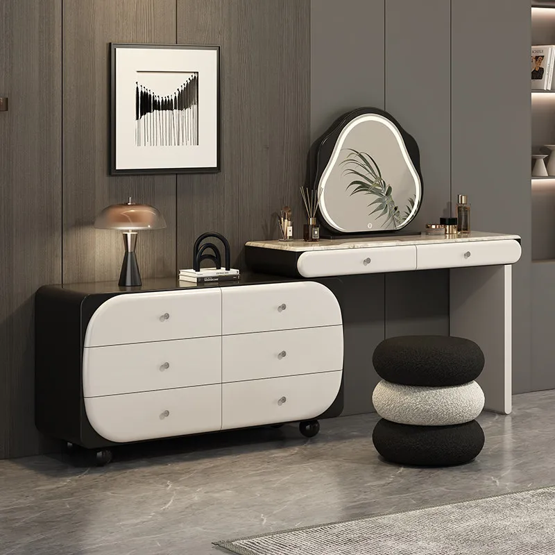 Professional Wood Vanity Table Simple Decoration White Mirror Vanity Table Bedroom Cabinet Coiffeuse De Chambre Furniture