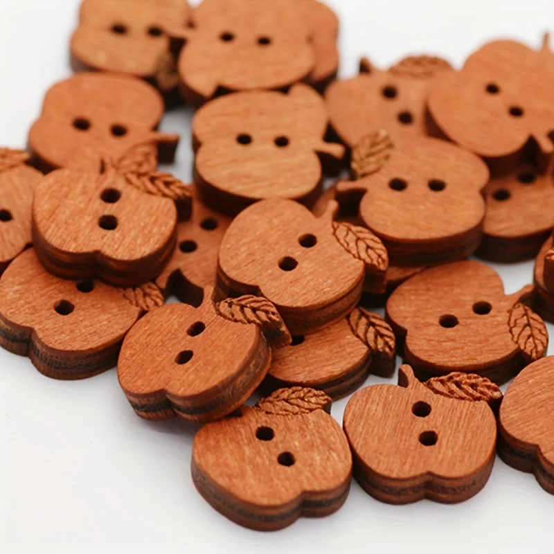 

100 Pcs 2 Holes DIY Wooden Buttons - Perfect for Scrapbooking Crafts and Sewing Decorations