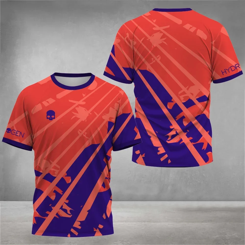 Casual Black White Striped Printed Tennis T-Shirt Men's Padel Clothing Oversized Loose Sports Short Sleeve T-Shirt Quick-Drying