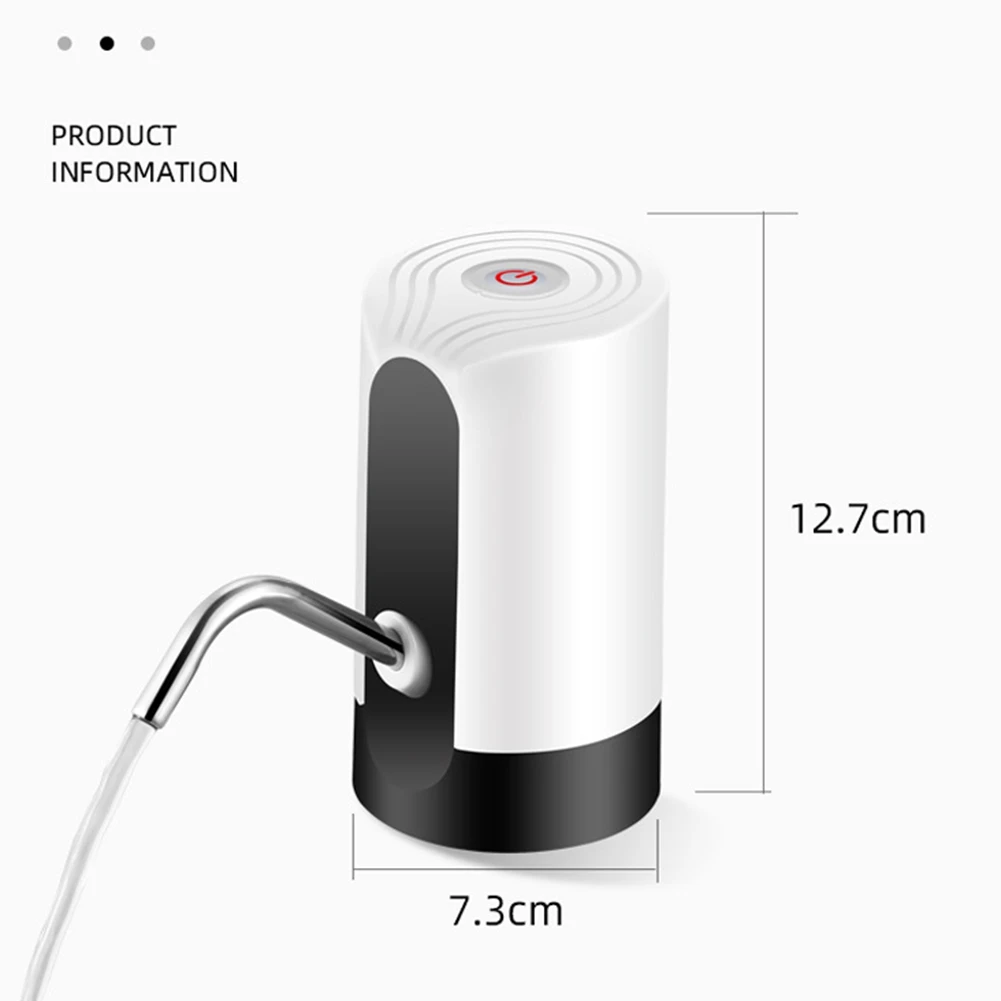 Distributeur de bouteille d'eau électrique portable, pompe à bouteille d'eau automatique, universel, bouteille de 5 gallons, bureau à domicile, noir