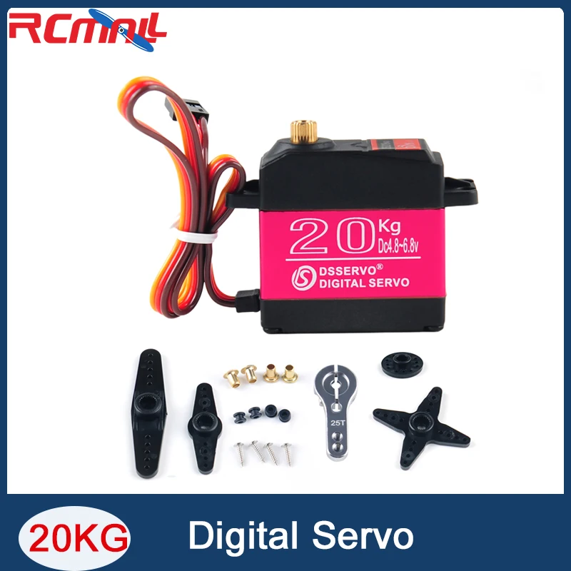 20KG DS3218MG Pro Digital Servo High Speed Metal Gear IP66 Waterproof 180/270 Degree 25T Arm for 1/8 1/10 1/12 Scale RC Cars