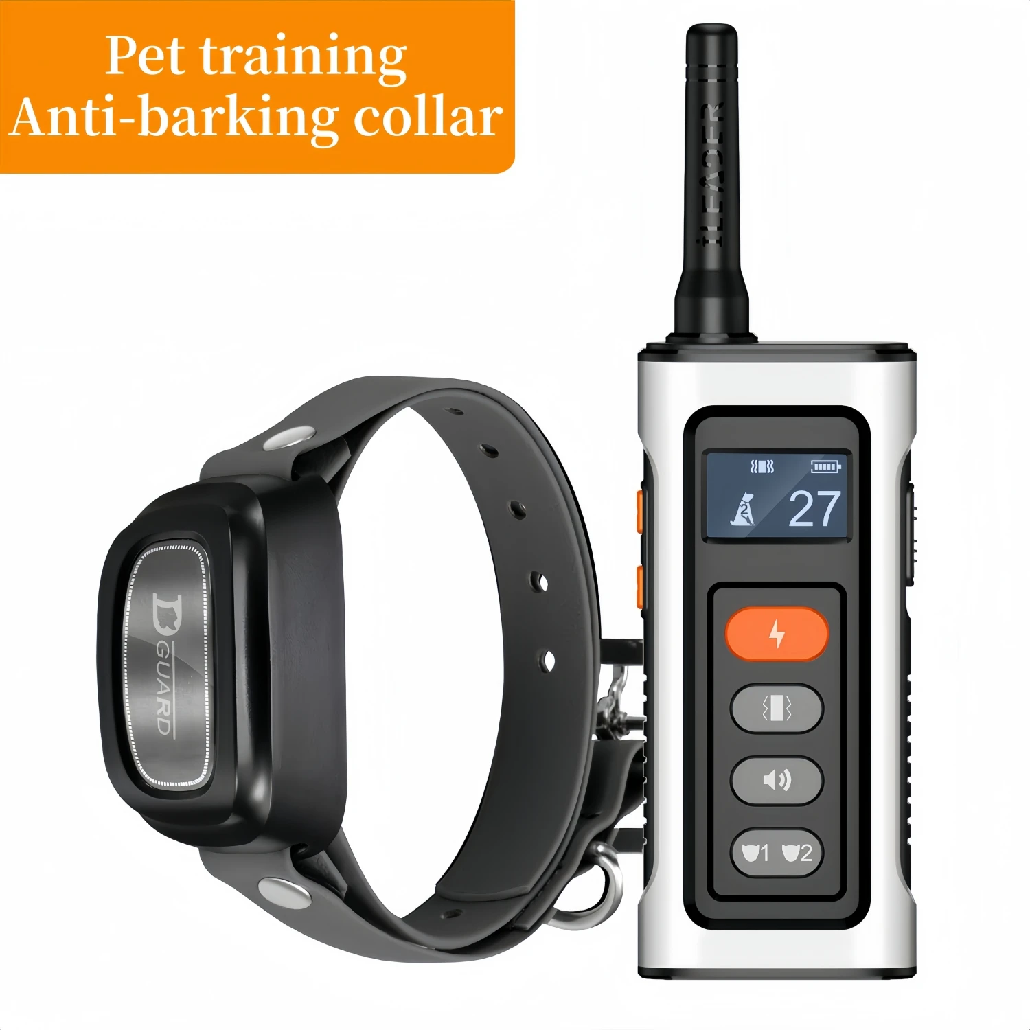 

3500FTDigital Dog Training Collar Waterproof Rechargeable Remote Control Pet with LCD Display for All Size Shock Vibration Sound