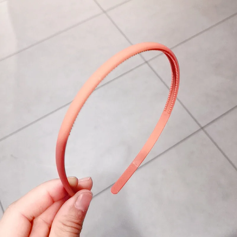 Frosted Plastic Bezel Headband For Women Girls Sports Hairband Solid Color Thin Edge Toothed Non-Slip Hair Hoop Simple Headwear