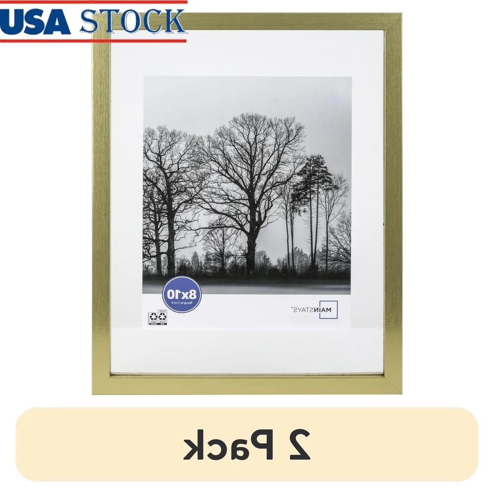 

Плавающая фоторамка 11x14, 2 шт., золотая настенная рамка, коврик, 8x10, дисплей для галереи фотографий, легкая загрузка, горизонтальный, вертикальный